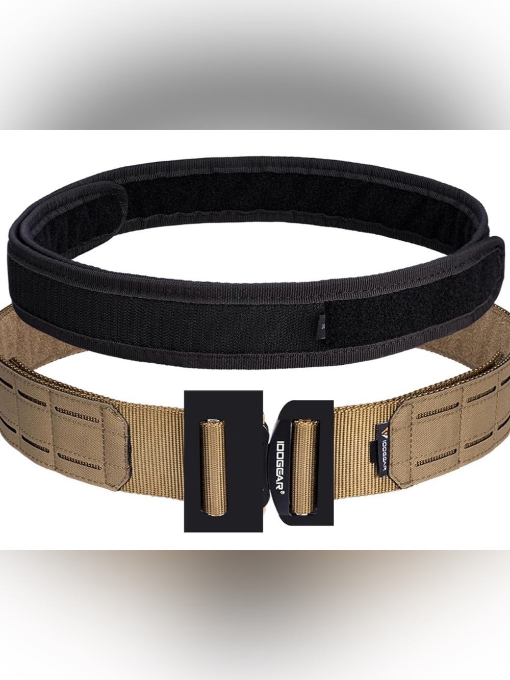 Tactical Belt with Black Padded Liner and Tan Outer Webbing